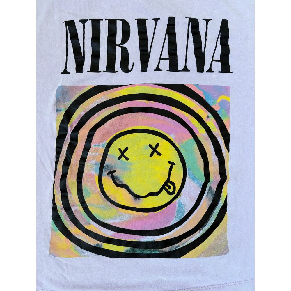 Zara Kids Purple Nirvana Short Sleeved 100% Cotton Graphic Band Tee Sz 11-12 - Picture 3 of 3